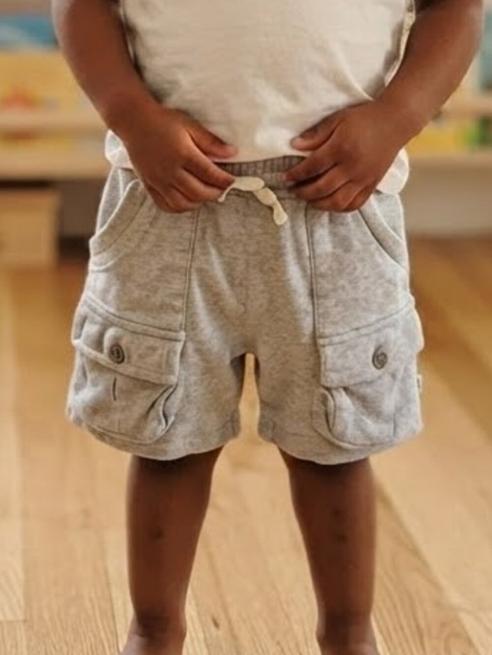 HONEST BABY 100% Organic Cotton Gray Kids Toddler Cargo Shorts 4T